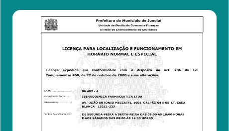 licença para Localização e Funcionamento